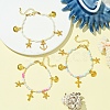 Starfish & Cross & Shell Alloy Charm Bracelet BJEW-FS00015-3
