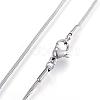 Tarnish Resistant Classic Plain 304 Stainless Steel Mens Womens Snake Chain Necklaces NJEW-A288D-1.2B-P-1