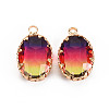 Gradient Color Glass Pendants GLAA-S193-006-B-2