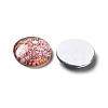 Flatback Half Round/Dome Flower and Plants Pattern Glass Cabochons GGLA-R026-20mm-15-2