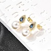 Teardrop with Round Brass Micro Pave Cubic Zirconia Stud Earrings EJEW-C154-06G-2