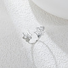 Halloween 304 Stainless Steel Spider Web Cuff Open Rings WGB2691-01-1