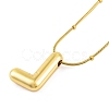 Ion Plating(IP) Initial Letter 304 Stainless Steel Pendant Necklace NJEW-R265-05G-L-3