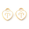 Light Gold Plated Alloy Enamel Pendants ENAM-R136-30-08-2