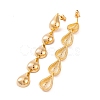 Teardrop Brass Dangle Stud Earrings for Women EJEW-G391-22G-3