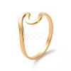 Ion Plating(IP) 201 Stainless Steel Wave Finger Ring for Women RJEW-J051-04G-1