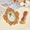 Brass Wax Seal Stamps with Wood Handle AJEW-WH0412-0067-5