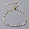 Adjustable Natural Rainbow Moonstone Slider Bracelets BJEW-JB04929-02-1