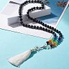 Sun and Tassel Big Pendant Buddhist Necklace NJEW-JN03804-2