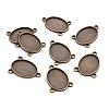Tibetan Style Alloy Cabochon Connector Settings TIBE-Q079-18x25-AB-FF-1