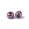6/0 Opaque Colors Lustered Round Glass Seed Beads X-SEED-A012-4mm-126-2
