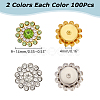 200Pcs 2 Colors Iron Rhinestones Cabochons FIND-AR0006-24-2