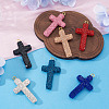 8Pcs 8 Colors Handmade Polymer Clay Pave Rhinestone Big Pendants RB-BT0001-03-5
