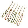 Ion Plating(IP) Golden 304 Stainless Steel Flower Link Chain Bracelets with Enamel BJEW-E088-02G-1