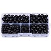 316 Pcs Synthetic Black Stone Round Beads Sets G-PH0019-03-1