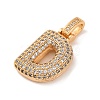 Brass Micro Pave Cubic Zirconia Pendants KK-C076-29D-G01-2