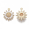 Brass Micro Pave Cubic Zirconia Pendants X-KK-S354-079-NF-2