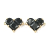 Brass Pave Cubic Zirconia Connector Charms KK-L208-04G-01-2