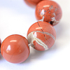 Natural Red Jasper Round Bead Strands X-G-E334-6mm-27-4