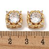 Brass Micro Pave Cubic Zirconia Beads KK-U037-05G-02-3
