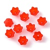 Chunky Red Transparent Frosted Tulip Flower Acrylic Bead Caps X-PL543-6-3