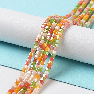 Gradient Color Electroplate Glass Bead Strands GLAA-E042-05-B03-1