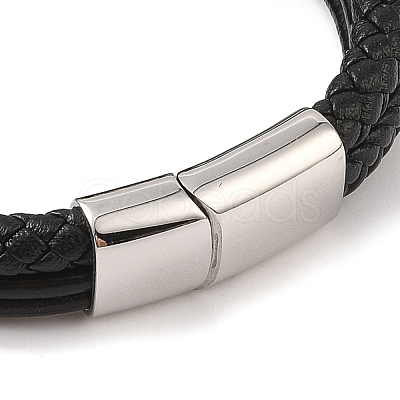 Braided Microfiber Leather Multi-strand Bracelets BJEW-B096-07D-1