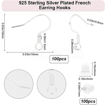 100Pcs Brass French Earring Hooks KK-BBC0015-45B-1