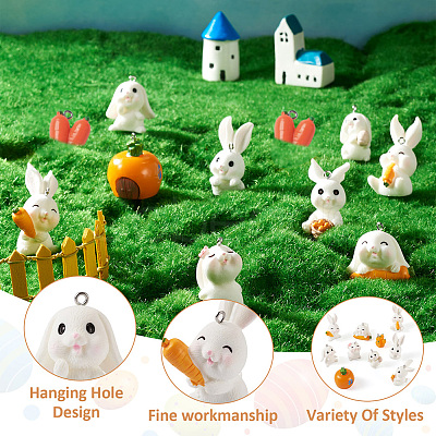 20Pcs 10 Styles Opaque Resin Pendants RESI-BT0001-27-1