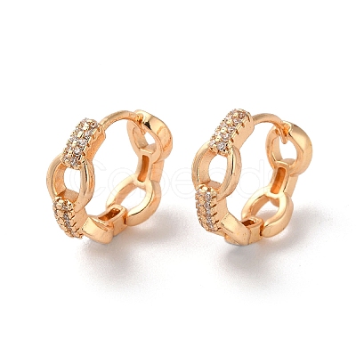 Brass Hoop Earrings with Rhinestone EJEW-K256-56KCG-1