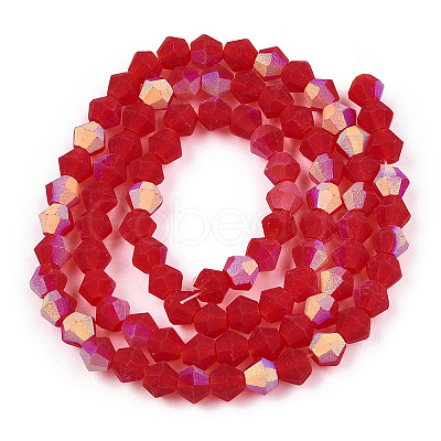 Imitate Austrian Crystal Bicone Frosted Glass Beads Strands GLAA-F029-TM3mm-A14-1