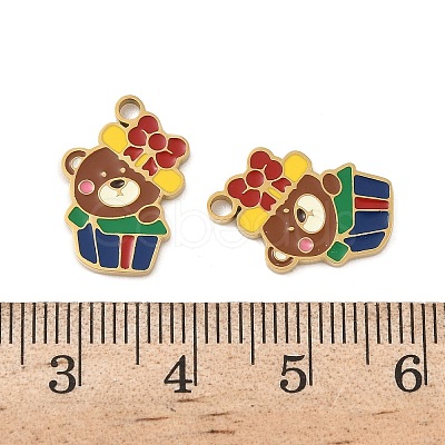 Christmas 304 Stainless Steel Enamel Pendants STAS-Z093-08R-G-1
