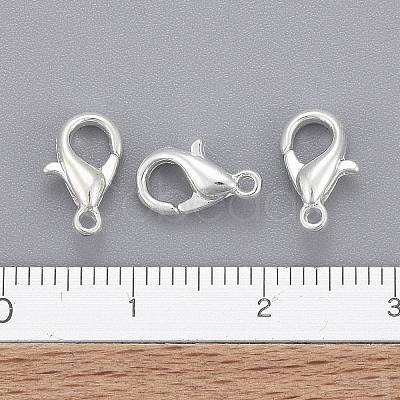 Silver Color Plated Zinc Alloy Lobster Claw Clasps X-E103-S-1