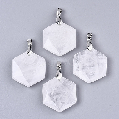 Natural Crackle Quartz Pendants G-T131-27F-1