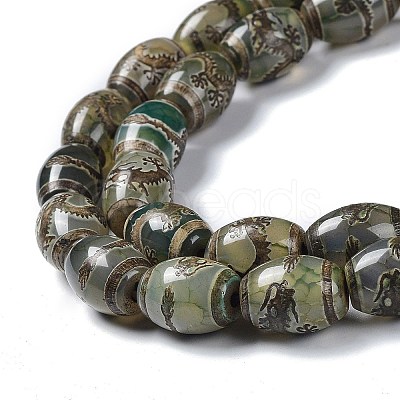 Tibetan Style dZi Beads Strands TDZI-E005-01D-1