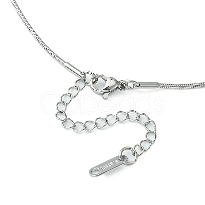 304 Stainless Steel Round Snake Chain Necklace for Men Women NJEW-YW0001-13-1