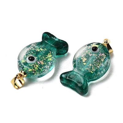 Handmade Dichroic Foil Lampwork Pendants X1-DICH-G001-01G-05-1