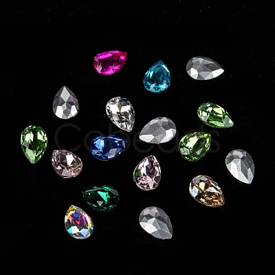 Pointed Back Glass Rhinestone Cabochons RGLA-T081-7x10mm-1