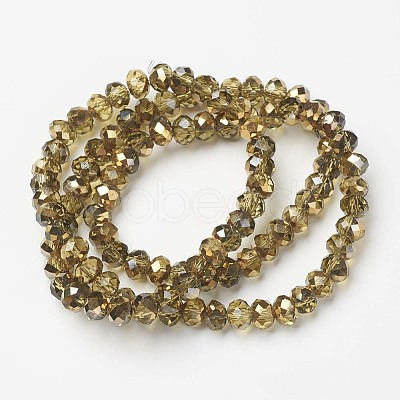 Electroplate Transparent Glass Beads Strands EGLA-A034-T6mm-O13-1
