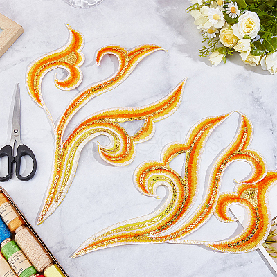 2Pcs Cloud Clothing Computerized Embroidery Cloth Iron on/Sew on Patches DIY-GF0012-97A-1
