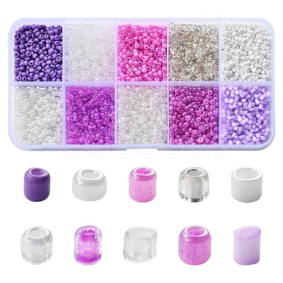 100G 10 Colors Glass Seed Beads SEED-YW0002-89C-1