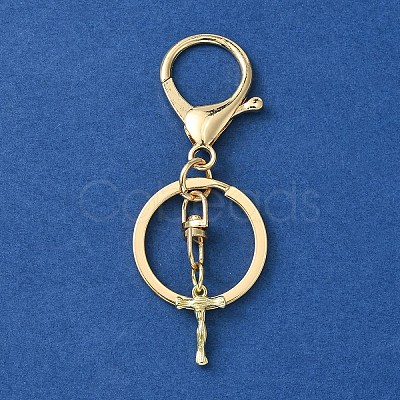 Alloy Initial Letter Charm Keychains KEYC-YW00006-20-1