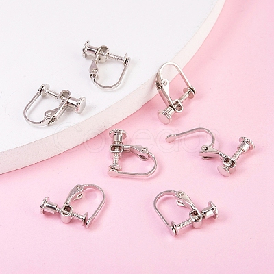 Brass Screw On Clip-on Earring Findings LS-KK-L164-02P-1