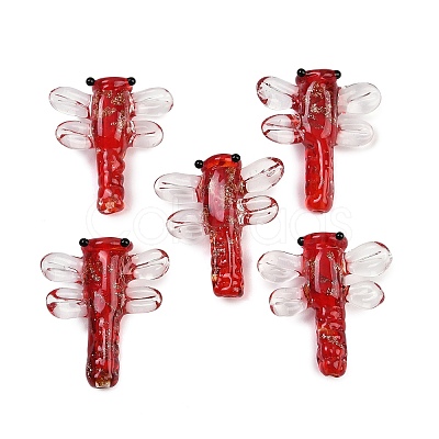 Transparent Lampwork Beads FOIL-I017-01D-1