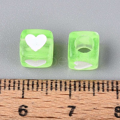 Spray Painted Transparent Acrylic Beads OACR-N140-02G-1