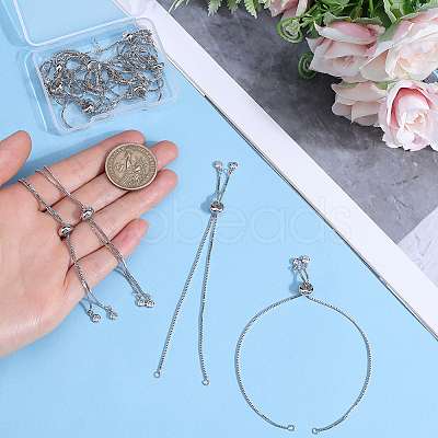 32Pcs Rack Plating Adjustable Brass Slider Bracelet Making KK-SP0001-78P-1