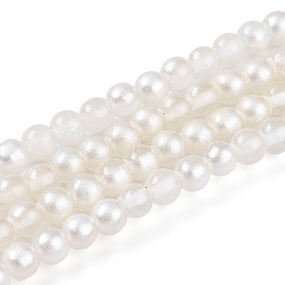 Baking Paint Transparent Glass Beads Strands DGLA-N011-4mm-01-1