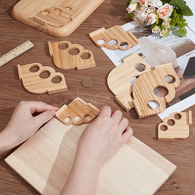 8Pcs 6 Styles Pine Wood Angular Radius Measuring Tool TOOL-BC0003-32-1