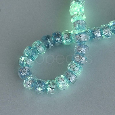 Luminous Handmade Silver Foil Glass Beads Strands FOIL-N029-02B-07-1