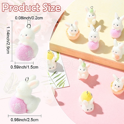 5Pcs 5 Styles Easter Opaque Resin Pendants RESI-YW0002-15-1